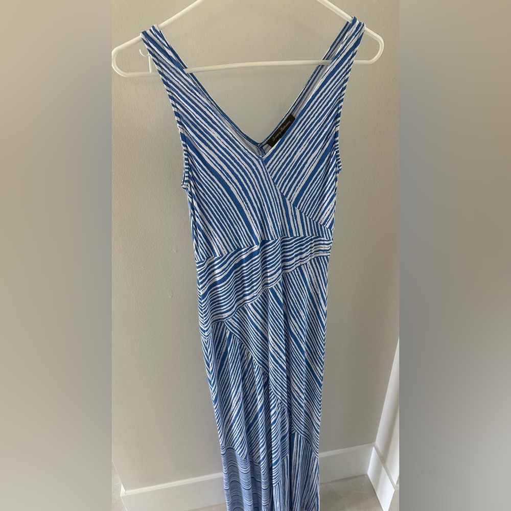 Tommy Bahama Terraced Blue Stripe Maxi Dress